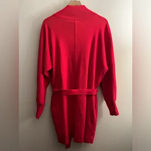 Daily Practice Polo Knit Sweater Mini Pink Belted Dress M thumbnail 2