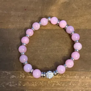 Natural stone stackable stretch bracelets Pink thumbnail 4