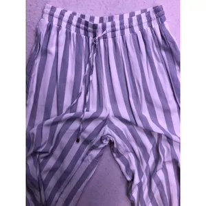 Allie Rose 2 Piece Set Women Small Blue White Striped Crop Top Pants AT5831 thumbnail 7