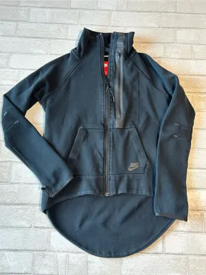 Nike Tech Fleece Moto Cape Women’s Full-Zip Jacket - Black Size Small thumbnail 2