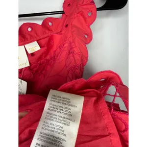NEW Maeve for Anthropologie Red Coral Eyelet Tank Top Size Medium thumbnail 4