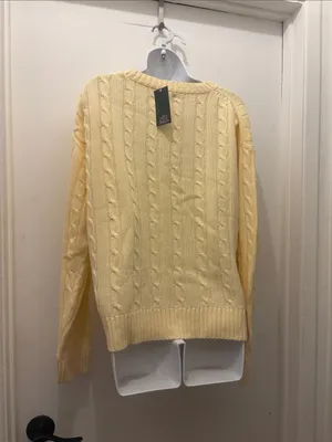 wild fable Pale Yellow Cable Knit Crewneck Sweater XL new thumbnail 4