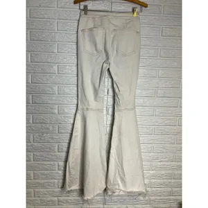 We the free white high rise flare jeans raw hem women's size‎ 25 trendy modern thumbnail 5