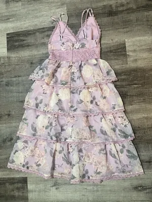 AROSE STUDIO Sylvie Midi Ruffle Tiered Dress thumbnail 5