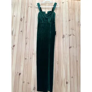 NWT Lulus Pristine Luxury Emerald Green Velvet Bustier Maxi Dress Banquet Sz XS thumbnail 2