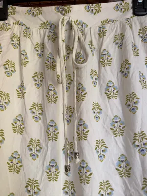 Vintage ANGIE Blue Floral Tiered Maxi Skirt Medium Boho NWT thumbnail 4