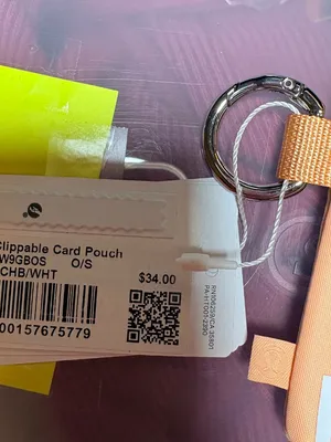 Lululemon Clippable Card Pouch in rare and SOLD OUT Color Peach Bellini/White thumbnail 3
