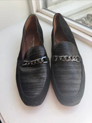 Leather/suede loafers chain Black Size 6 thumbnail 2
