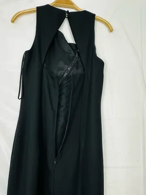 Adriana New York Black Sleeveless Maxi Dress with Rhinestone Diagonal Detail thumbnail 11