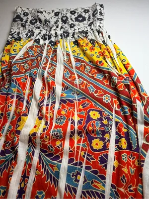 Style & Co Women’s M Strapless Smocked Boho Floral Border Print Maxi Dress thumbnail 4