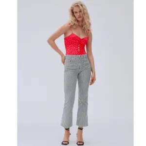 NWT Zara Satin Star Print Thong Bodysuit‎ in Red Size Medium thumbnail 4