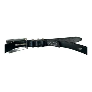 Brighton Slim Black Leather Belt with Gold‎ and Silver # 4A303 Size Medium 30 thumbnail 4