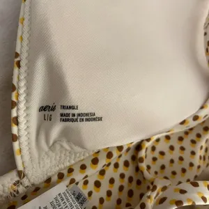 Aerie Cream and Brown Polka Dot Bikini Top thumbnail 4