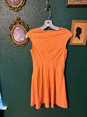 Esteban Cortazar Orange Speckled Tennis Dress Sz XS thumbnail 5