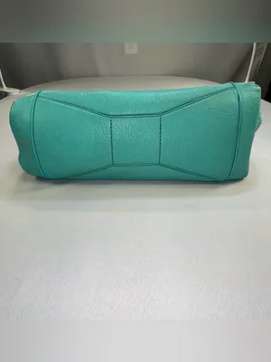 KATE SPADE Turquoise Satchel Purse Handbag Striped Interior Roomy thumbnail 3