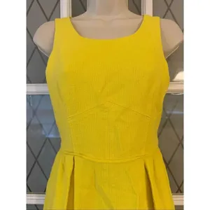 J.Crew Yellow Textured Cotton Dress. Size 2. Sleeveless. Preppy. thumbnail 3