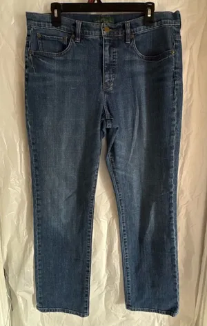 Lauren Ralph Lauren Women Size 12 Medium Wash Classic Straight Leg Denim‎ Jeans thumbnail 1
