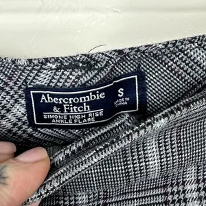 Abercrombie & Fitch Simone Plaid High Rise Ankle Flare Tailored Trouser Pants thumbnail 8
