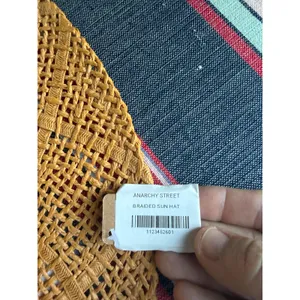NWT Anarchy Street Wide Brim Braided Sun Hat Tan Boho Coastal Resort Beach thumbnail 5