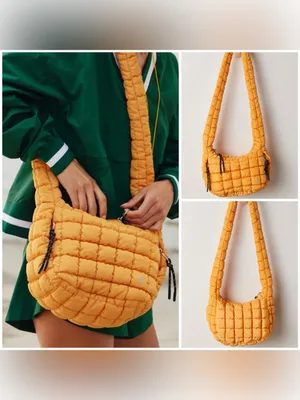 NWT Free People FP Movement Quilted Baby Carryall Sling Bag light papaya orange thumbnail 2
