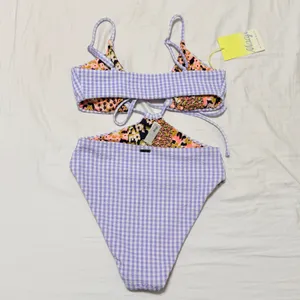 Maaji Lavender Gingham Reversible Trikini One-Piece Swimsuit size Small- NWT thumbnail 10