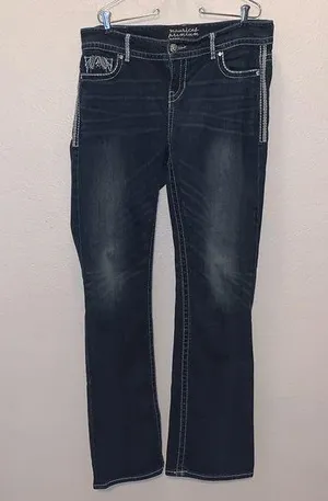 Maurices Premium embroidered Sequined Pockets Bootcut Jeans thumbnail 1