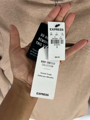 Express Body Contour Cozy Mock Neck Cutout Bodysuit Tan Size S NWT thumbnail 6