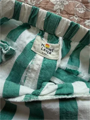 Marine Layer Eloise Belted Jumpsuit Green Stripes thumbnail 6