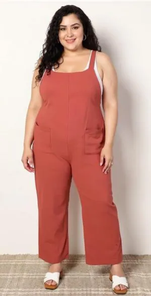 Perfee Wide Leg Overalls with Front Pockets‎ thumbnail 1