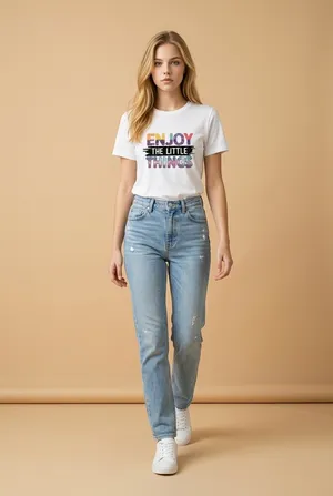 Gildan Unisex 100% White Cotton “Enjoy The Little Things” Short Sleeve TShirt Size XL thumbnail 3