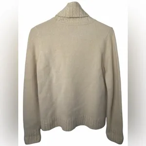 Ralph Lauren Ivory Cowl Neck Wool Cashmere Blend Cable Knit Sweater thumbnail 2
