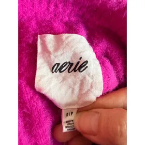 Aerie‎ Soft Buttercream Ribbed Knit Oversized Sweater Cosmic Pink Size S thumbnail 3