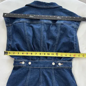 GRLFRND Celeste Denim Vest Dress XS Mini Sleeveless Dark Wash Button Boho Fall thumbnail 5