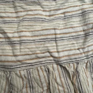 Lucky Brand Striped Babydoll Cami Top XS Neutral‎ Boho Smocked Peplum Tank thumbnail 2