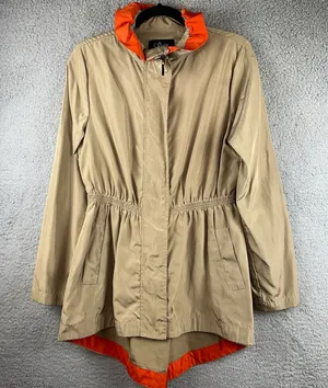 Luii by Anthropologie Jacket Womens Tan Small High Neck Parka Raincoat thumbnail 1