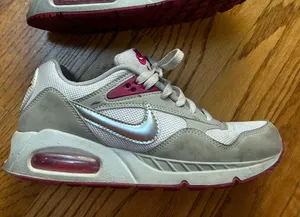 Nike air sneakers silver and pink thumbnail 1