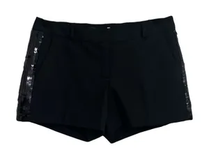 MICHAEL Michael Kors Sequin Black Mini Shorts Sz 2 thumbnail 1