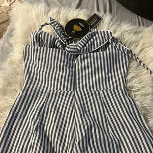 Linda Black and White Striped Jumpsuit thumbnail 4