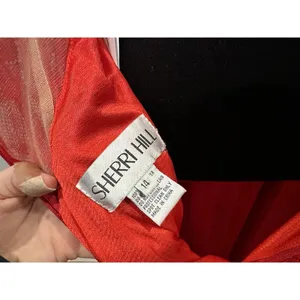 Sherri Hill 56134 Red Lace Halter Gown Sz 14 thumbnail 8