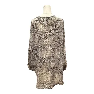 Vince Camuto Snakeskin Print Open Front Chiffon Cardigan thumbnail 4