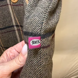 Bibise Clothing Brown Plaid Wool Blend Double Breasted Trench Coat Size 40 thumbnail 7