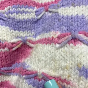 Vintage 80s Pink and Purple Knit Sweater thumbnail 5