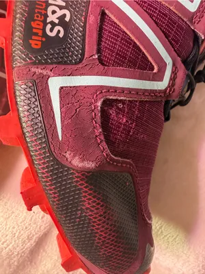 Salomon Women's Trail Running Shoe - Burgundy with Pink and Aqua Accents thumbnail 11