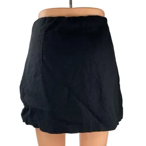 Abercrombie & Fitch Women's Black Linen High Rise Mini Flare A-Line Skirt Sz L thumbnail 4