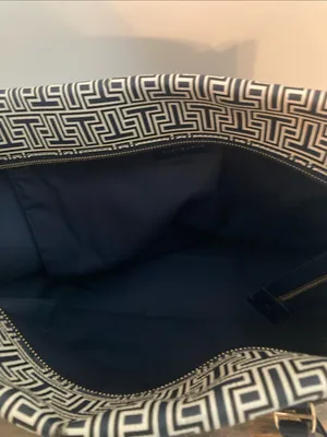Tory Burch Black and White Signature Geometric Tote thumbnail 14