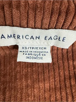 American Eagle Brown Corduroy Tiered Shirt Dress XS Button Front Fall thumbnail 5