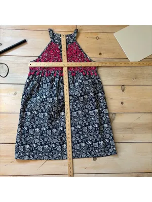 THML EUC Womens Blue Hot Pink Paisley Floral Embroidered Mini Boho Tunic Dress S thumbnail 5