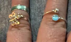 Gold and Silver Toe Ring Set NWT thumbnail 1