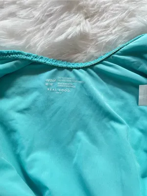 Aerie women’s Turquoise Textured One-Piece Swimsuit 🩱 size M thumbnail 7