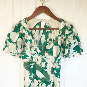 ASTR‎ the Label Velvet Burnout Midi Dress XS Green Floral Open Back Thigh Slit thumbnail 4